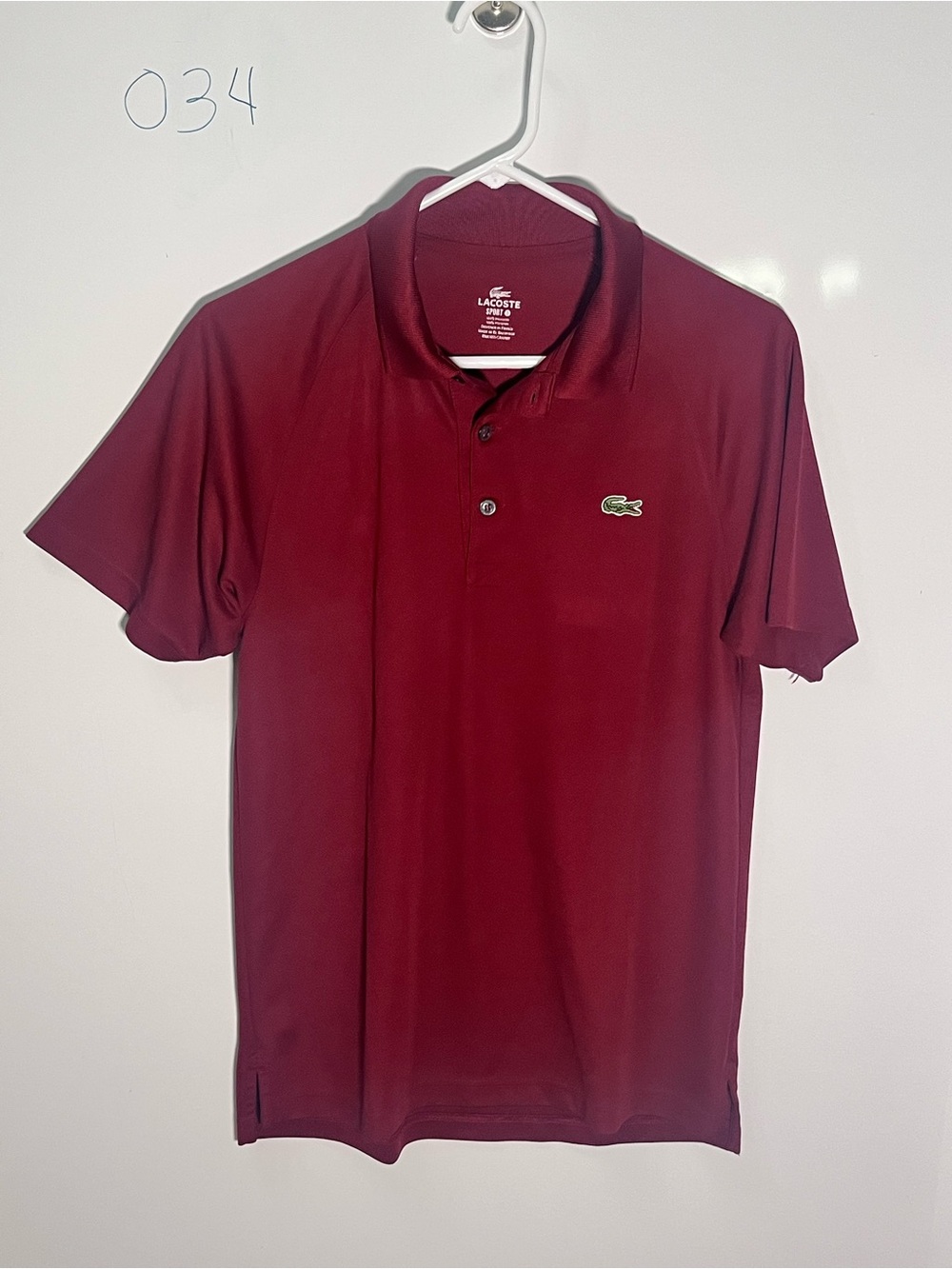Lacoste Men's Burgundy Short Sleeve Polo